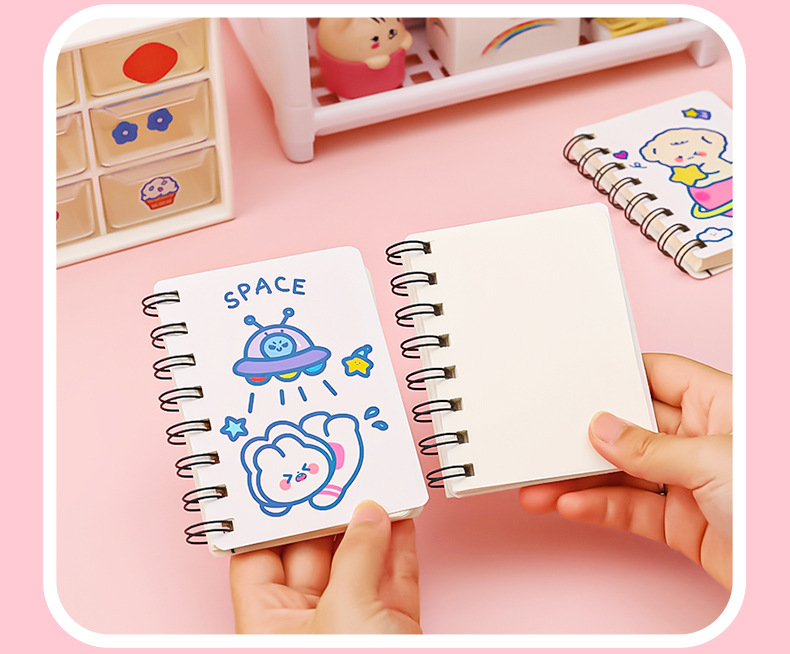 Cute Cartoon Portable Loose-leaf Small Size A7 Notebook display picture 1