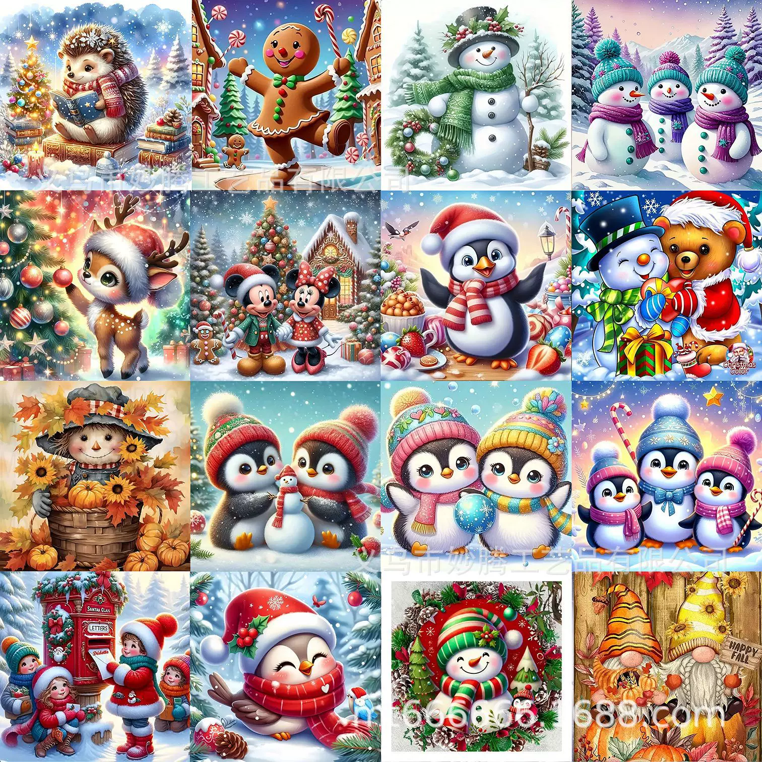 跨境批发新款5d圣诞节钻石画满钻DIY圆钻动漫钻石画贴画客厅装饰