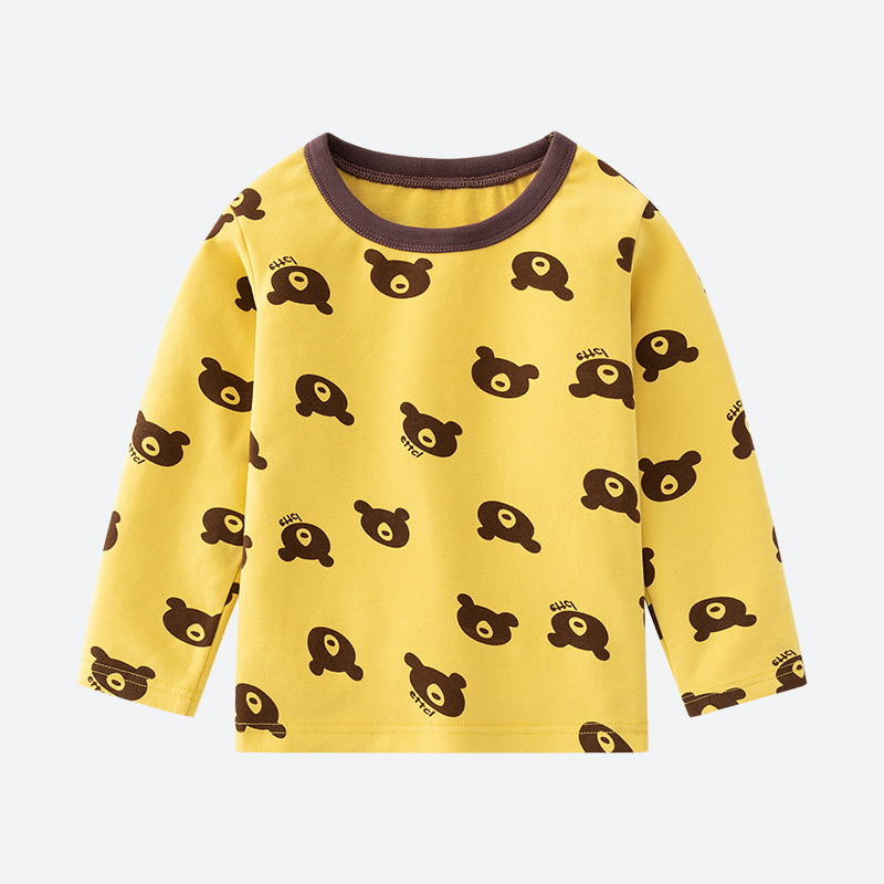 abbigliamento per bambini set di vestiti per la casa stampa orso cartone animato delicato sulla pelle e comodo per bambini e bambini di mezza età un pezzo spedizione diretta_voghion.com