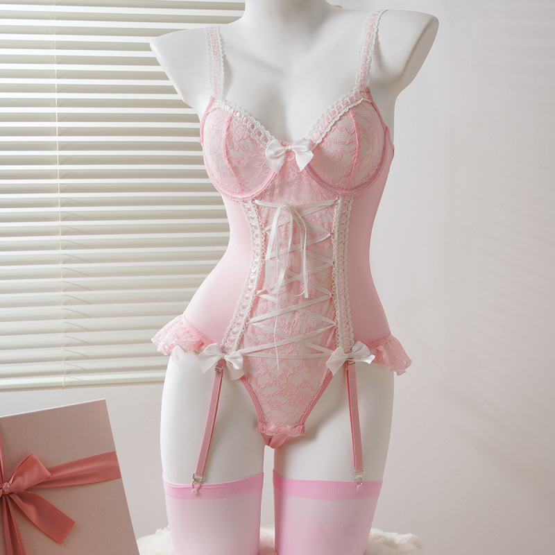 Amazon Cross-Border Trade Lace Waist-Cinching Shapewear Underwire Push-Up Garter Belt Lingerie Set Bra Tight-Fitting Amazon Cross-Border Trade Lace Waist-Cinching Shapewear Underwire Push-Up Garter Belt Lingerie Set Bra Tight-Fitting