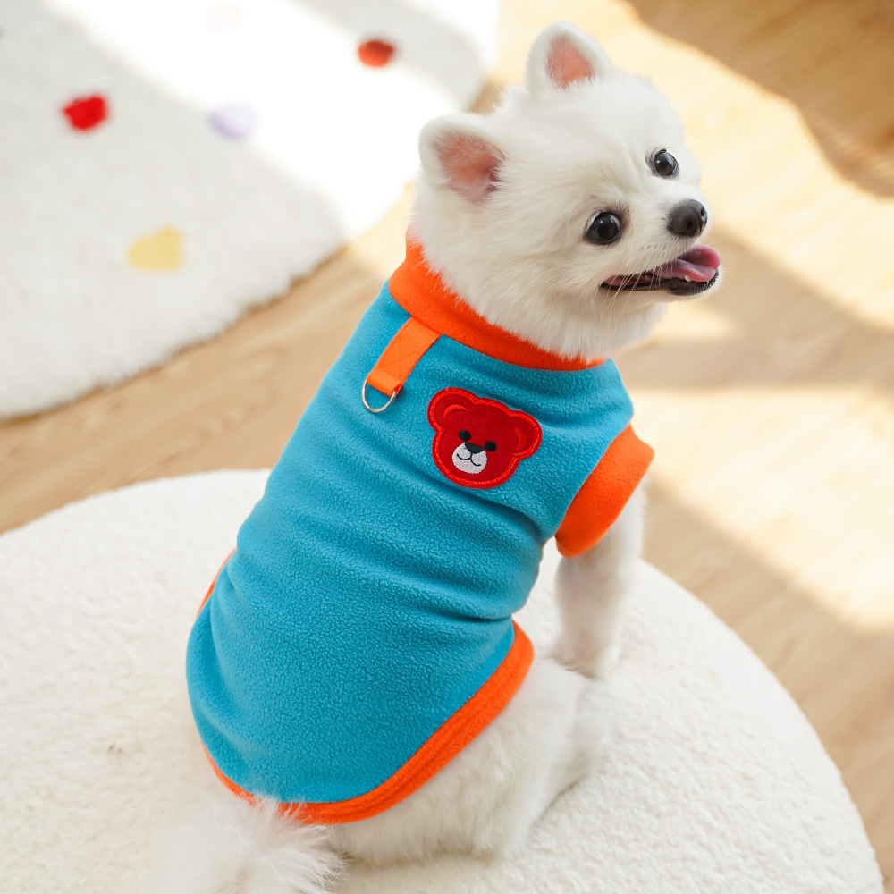 Ropa de perros de mascotas otoño y invierno, camiseta de grano agitado, camiseta de base de dopamina para gatos, ropa exterior para perros de tracción