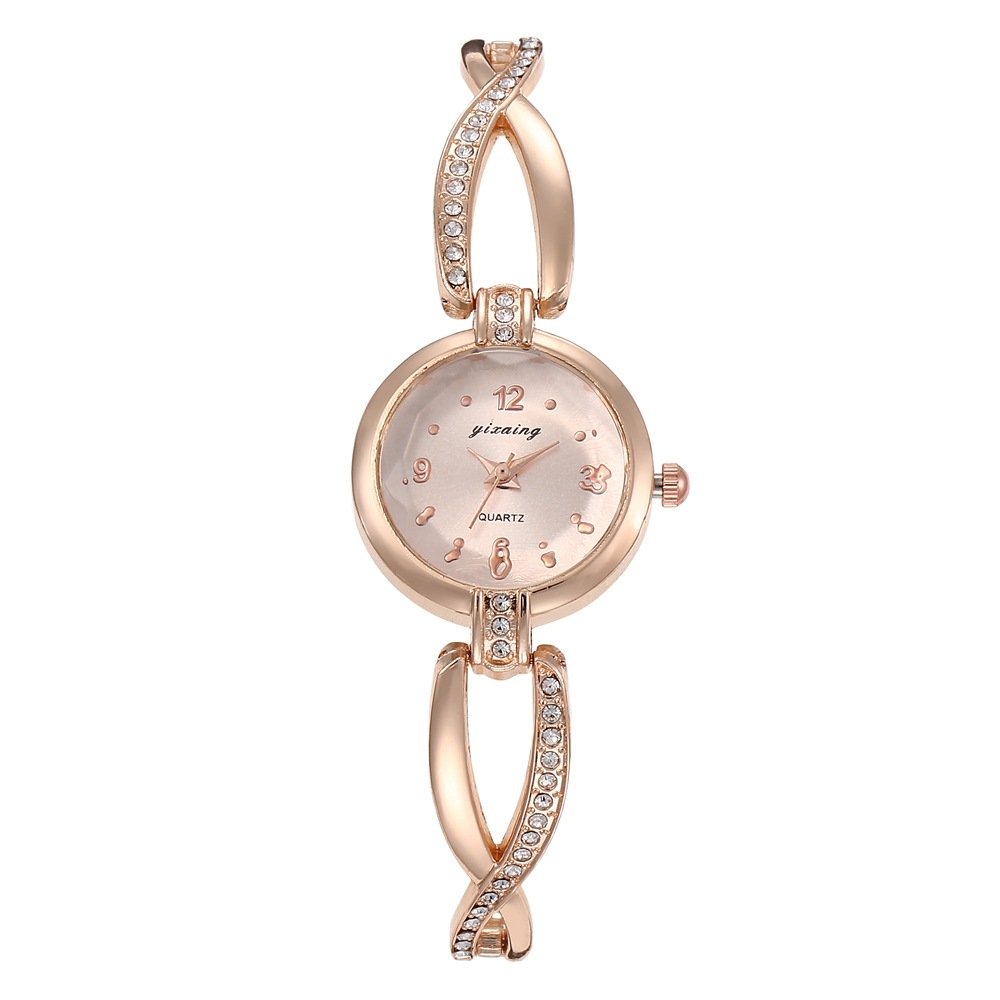 Comercio exterior nuevo reloj de lujo redondo de las mujeres multicolor Placa de tamaño pequeño temperamento de moda digital punto diamante Cruz reloj de pulsera