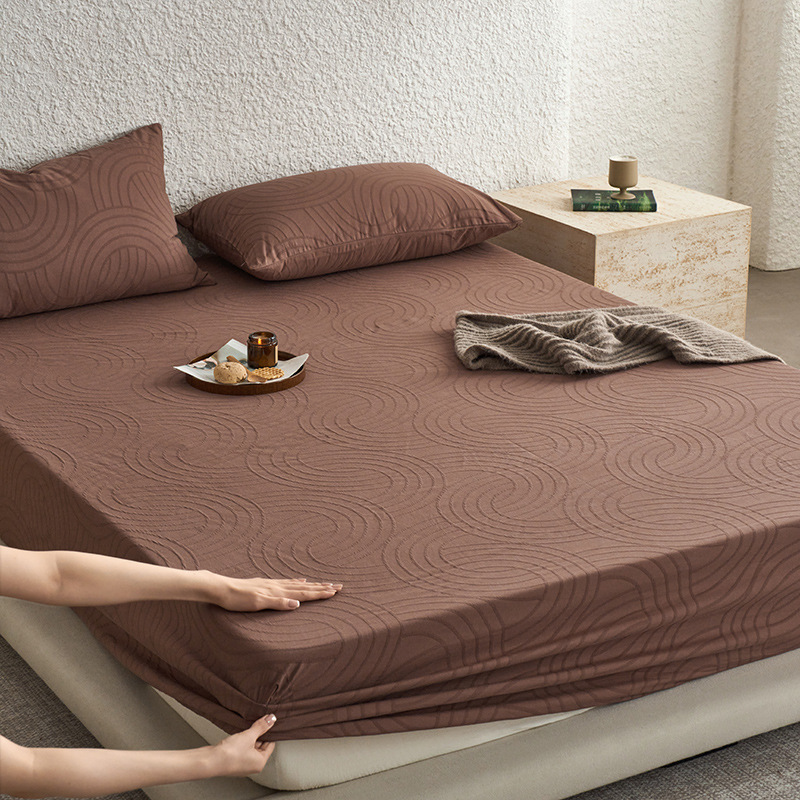 2024 nuevo estilo A de media capa de algodón de tres capas de hilo jacquard funda de cama a prueba de polvo cubierta protectora de colchón acolchado con todo incluido