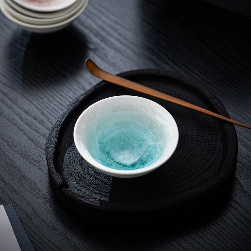 宋朴苏扬烨大师结晶釉晶花主人杯品茗杯窑变斗笠杯个人专用礼盒装|undefined