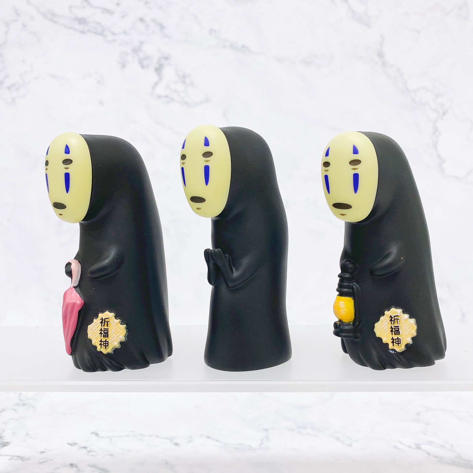 El viaje de Chihiro figura guardián sin rostro muñeca masculina máscara de Halloween pastel de coche decoración caja ciega modelo de figura