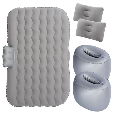 Vehicle-mounted inflatable bed: Travel Mattress, Car Dual-Level - split-wavy-gray
