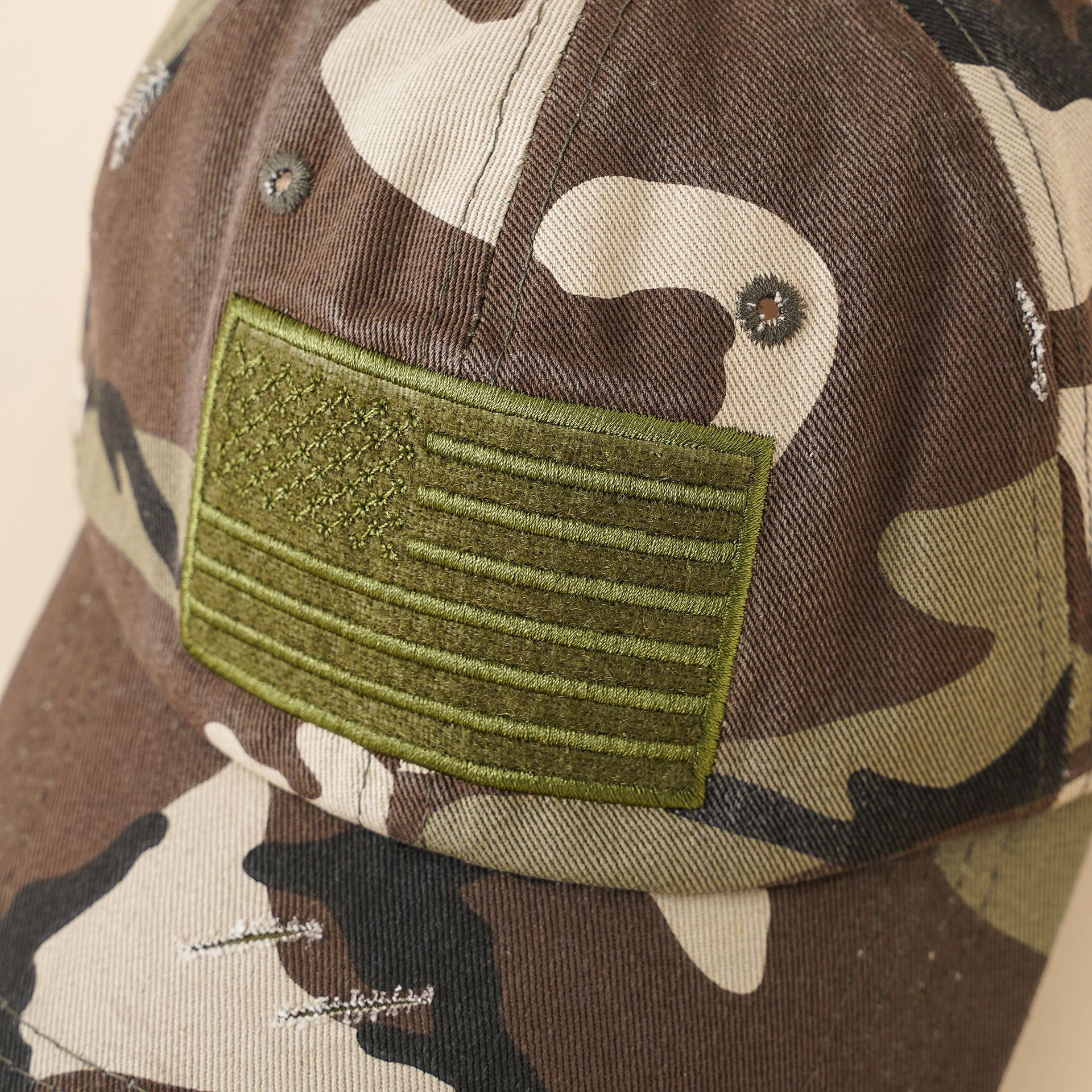 Primavera y verano estilo coreano retro casquillo de pico lavado apenado Denim gorra de béisbol deshilachado camuflaje moda hombres y mujeres casquillo de pico