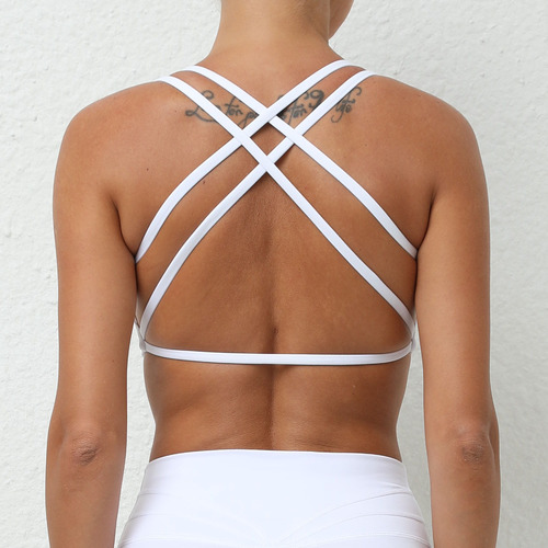 New quick-drying breathable European and American nude yoga bra running sports bra beautiful back fitness top yoga wear for women