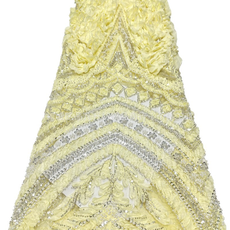 Moda transfronteriza ins Gaoding vestido de boda vestido de moda tela nueva tela bordada de placas con sequillas