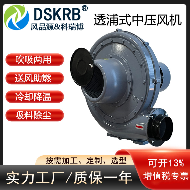 2.2千瓦透浦式中压风机TB125-3 2.2KW中压鼓风机物料输送离心风机