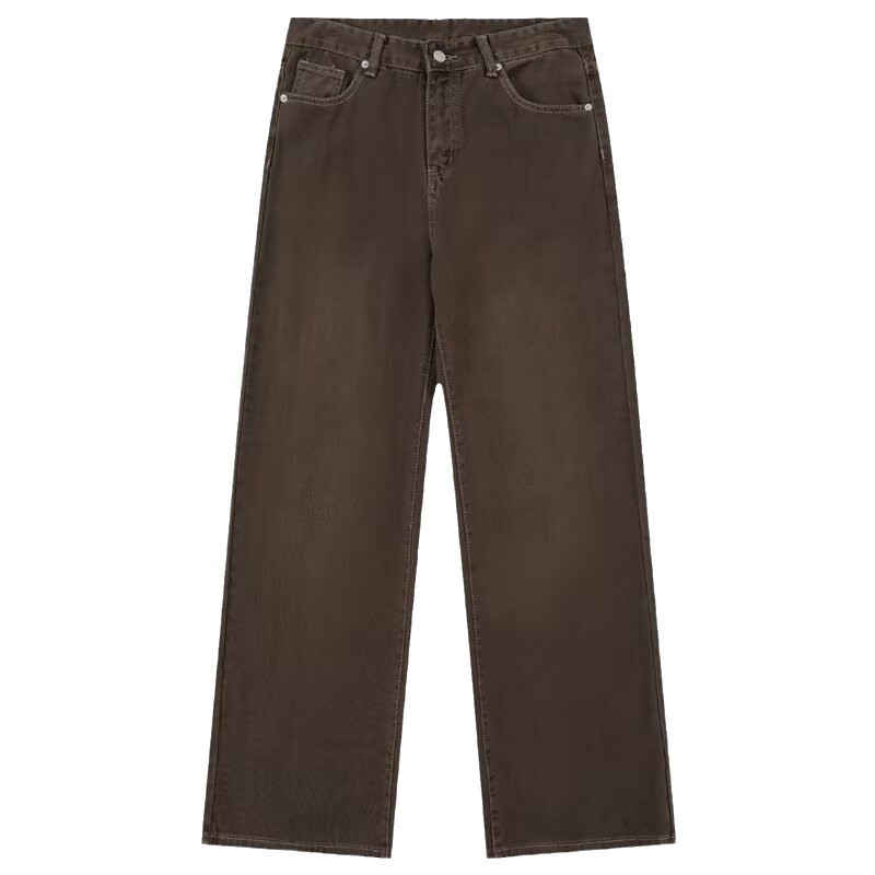 Vintage Jeans Men's Autumn Old Maillard Loose Straight Pants cleanfit Wide Leg Casual Trousers