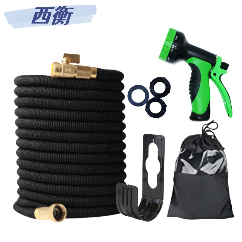 Car Wash Water Gun Hook High-Pressure Washing Tool Telescopic Hose Spray Gun New Powerful Booster Watering Black