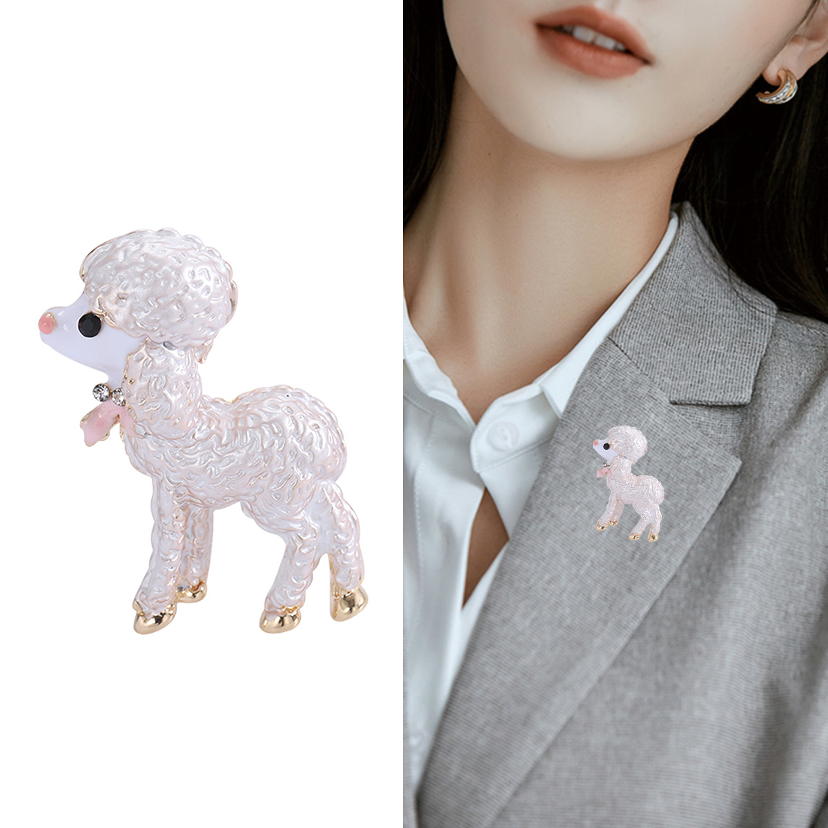 Cute Sheep Alloy Unisex Brooches display picture 2