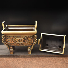铜鼎摆件黄铜盛鼎方鼎宝鼎盛千秋全铜鼎香炉招财家居办公室摆件