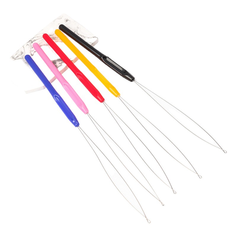 Tufting pistola aguja enhebrador pelucas crochet colorido mango de plástico rebordear dispositivo enhebrador al por mayor