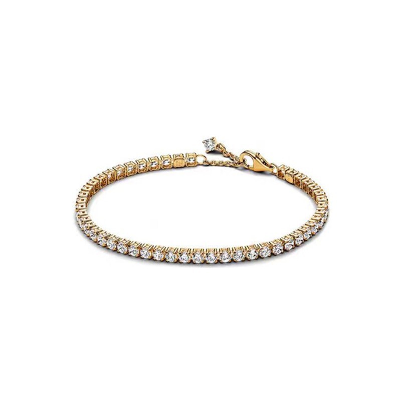 Panjiadora 925 スターリングシルバー ブレスレット テニス ラケット 新しいブレスレット ベーシック ブレスレット|undefined