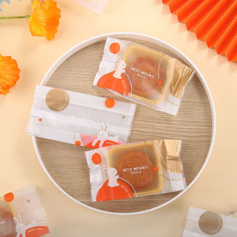 Nueva máquina de conejo bolsa de sellado de mediados de otoño pastel de Luna bolsa de embalaje helado hecho a mano bolsa de pastel de Luna yema de huevo bolsa de plástico crujiente sellada