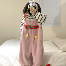 卡通史努比珊瑚绒连体睡衣女秋冬季2025新款加绒加厚法兰绒家居服