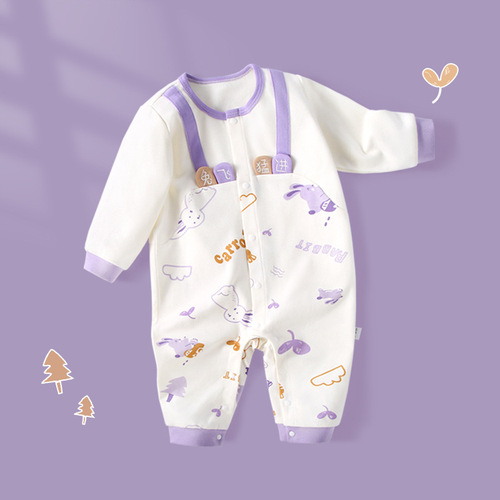  New Baby Jumpsuit Spring and Autumn Style Newborn Harness Female Baby Clothes Baby Boy Long Sleeve Romper Clothes Children's Clothing