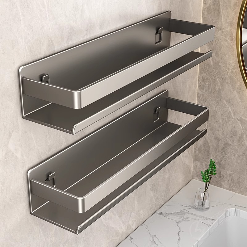 Bathroom Storage Rack, No-Drill Toilet Shower Room Washstand Shower Gel Wall-Mounted Organizer