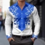 春秋季印花跨境男士男衬衫
