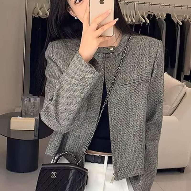 High-End Short Jacket for Women 2025 New Niche Socialite Style Tweed Suit Jacket