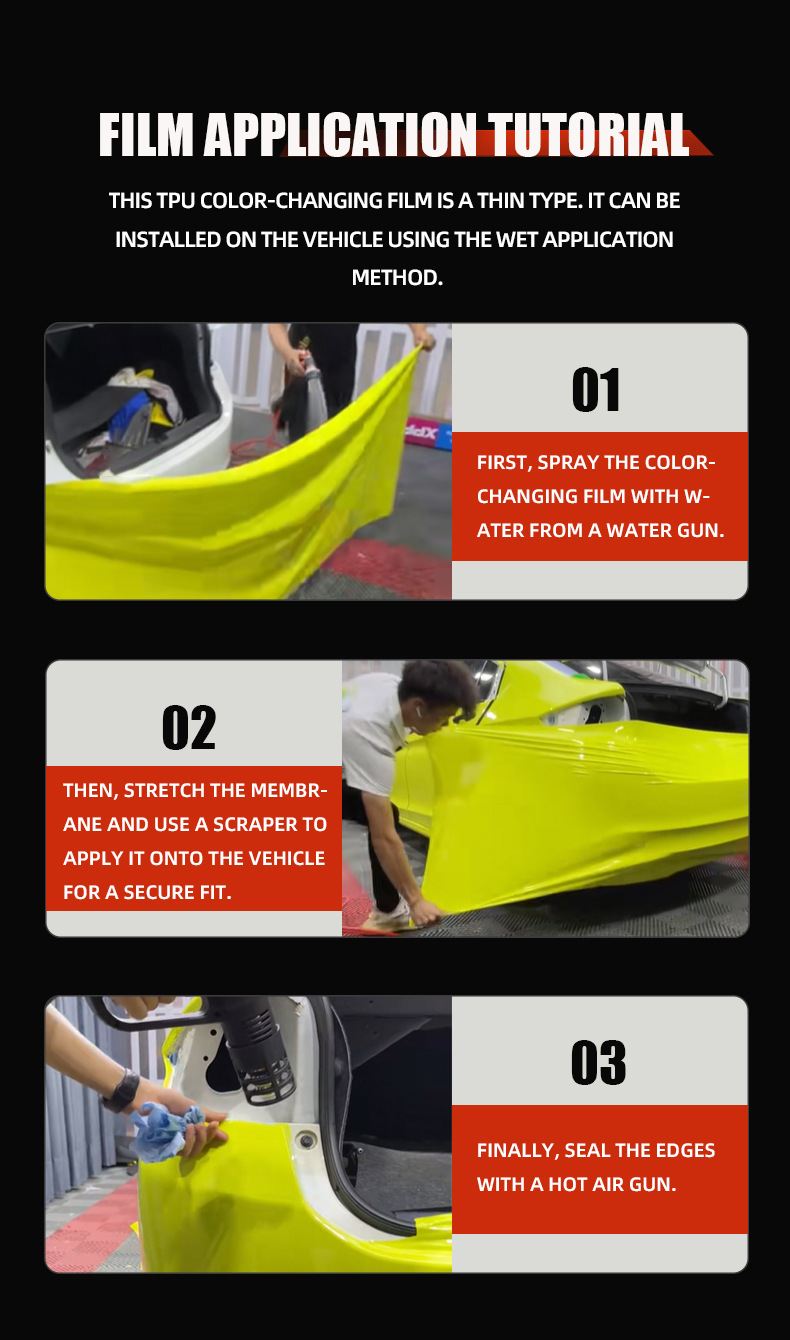 Axxpel Metal Tungsten Steel Tpu Car Paint Surface Color-Changing Protective Film Ppf Thermal Repair Scratch Protection