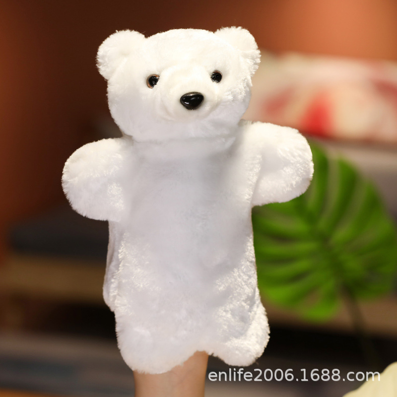 Conjunto de juguete de marioneta transfronteriza mano guantes de animales muñeca de conejo muñeca calmante muñeca de juguete muñeca mordedura marioneta