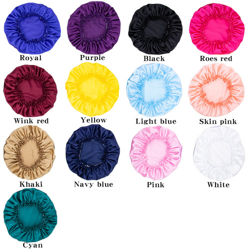 Amazon Bestselling Elastic Single Layer Women's Chemotherapy Hat Beauty Cleaning Hat Winter Postpartum Hair Hat Color Satin Sleep Hat