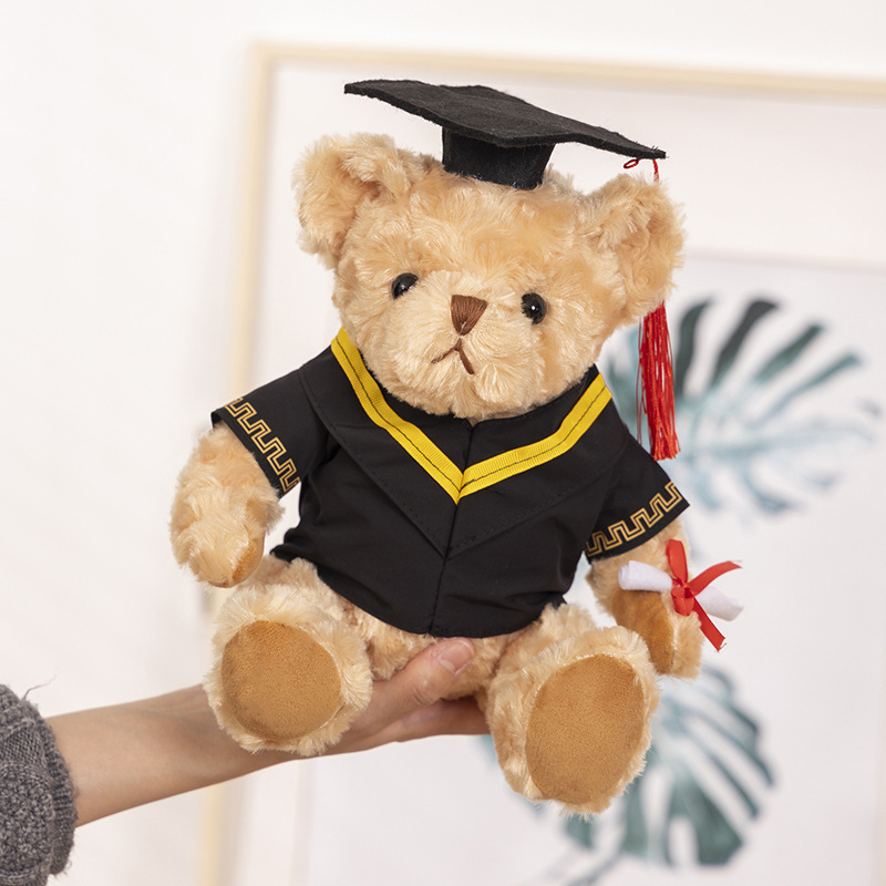 Regalo de graduación Dr. Bear Doll Peluches Uniforme de soltero Oso de peluche Muñeca de trapo LOGO al por mayor
