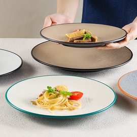 密胺盘子日式餐具碟子圆形浅盘西餐牛排盘子瓷餐盘菜盘餐厅商用