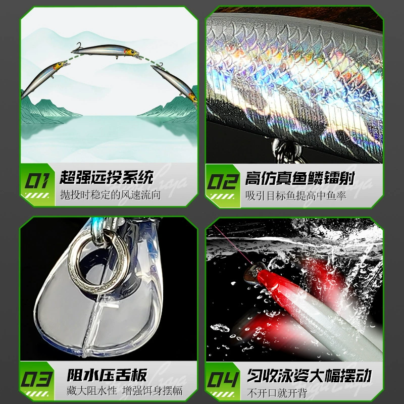 Дальнобойная приманка Battle Pumping Road азиатская искусственная приманка Mi Nuo для пресноводной рыбы длинная полоска мертвая приманка