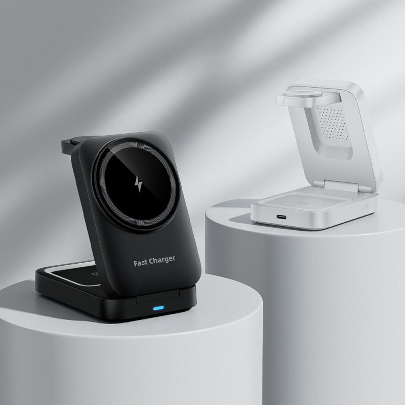 ワイヤレス充電器、3-in-1ワイヤレス充電器、折りたたみ式、ポータブル、Apple携帯電話に最適、ワイヤレス充電デスクトップスタンド|undefined