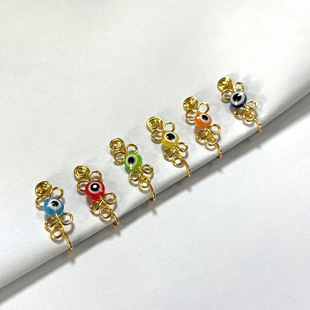 Cross-Border Amazon New Stainless Steel Electroplated 18K Real Gold Nose Clip Nose Ring Without Piercing Personalized Devil's Eye Nose