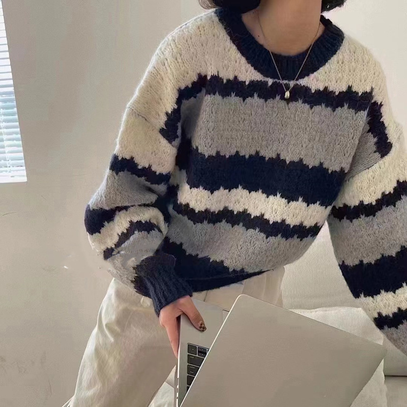 24 invierno Puyuan 2024 otoño nuevo estilo coreano suéter retro suelto largo