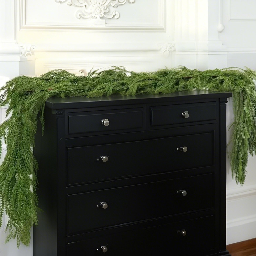 Transfronterizo amazónica imitación aguja de pino caña decoración navideña cipred pino zorro puerta colgante guirnaldas colgando pared