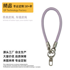 PU皮革车缝手机腕绳跨境爆款短款手机绳皮质短绳现货定制可打logo