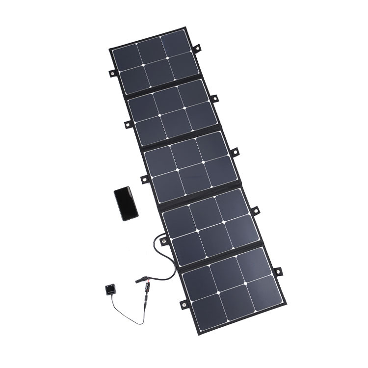 100W SUNPOWER太阳能5折叠包多功能快速充电便携式太阳能充电器