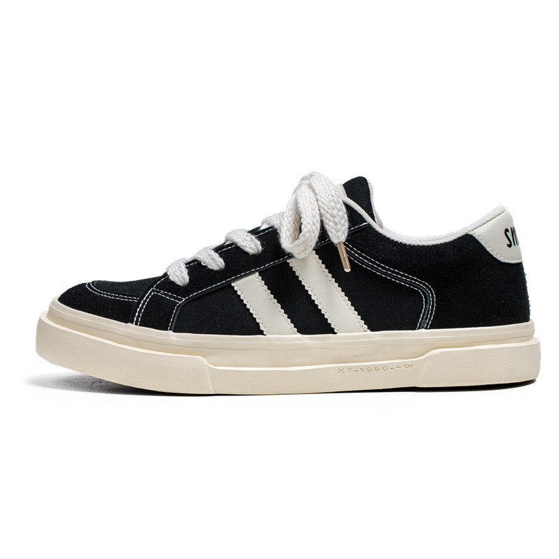 Zapatos de lona para hombres de verano ventilados zapatos de moda casuales 2024 nuevos deportes juveniles primavera zapatos de skate negro