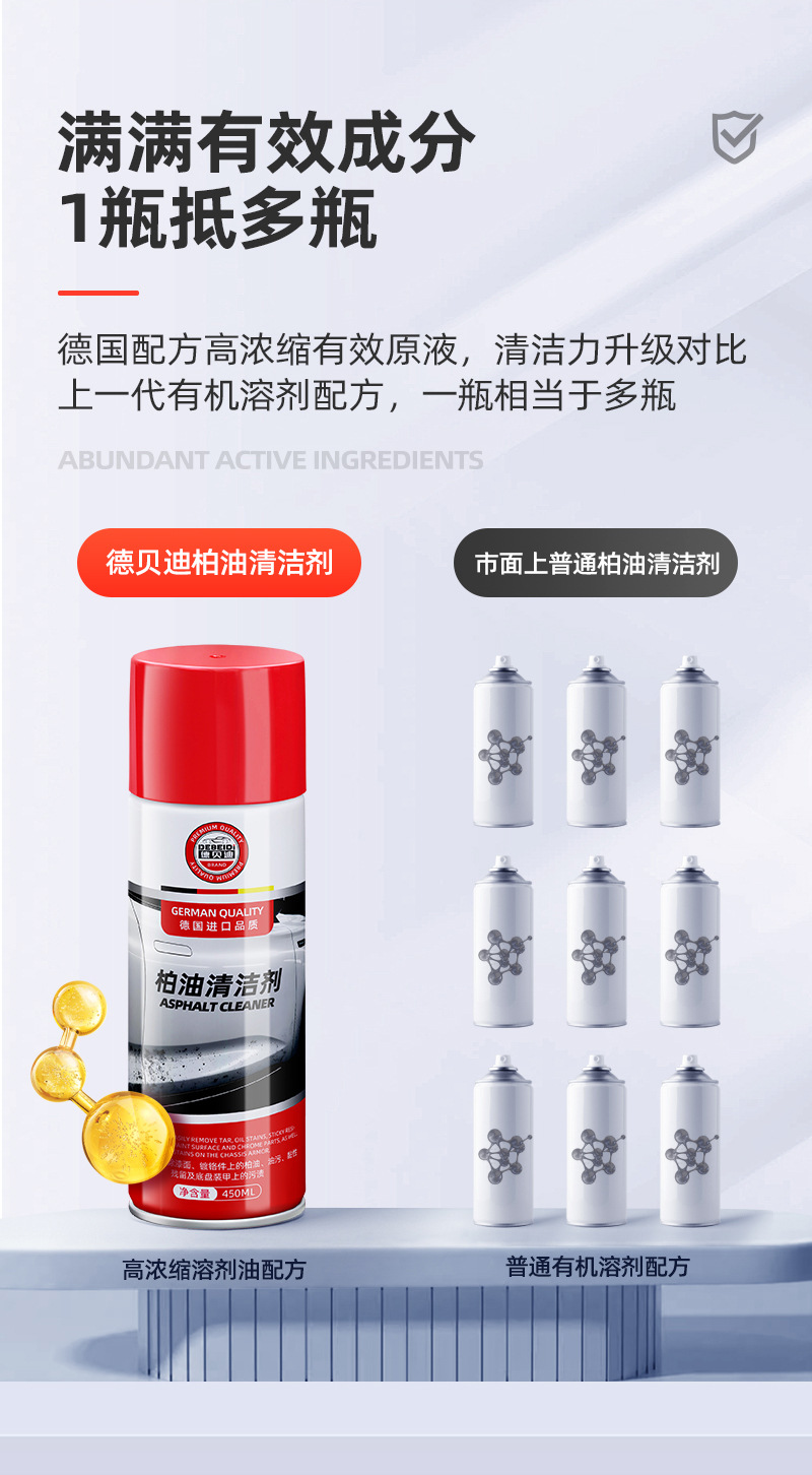 Debedi Asphalt Cleaner Rust Remover White Car Asphalt Remover Strong Adhesive Remover for Paint Surfaces Without Damaging the Paint