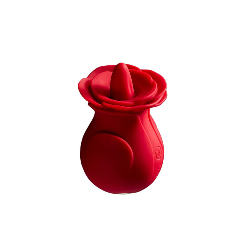 Vibrating Egg Rose-Tongue Clitoris Stimulator, red lips design, compact 0.1 kg