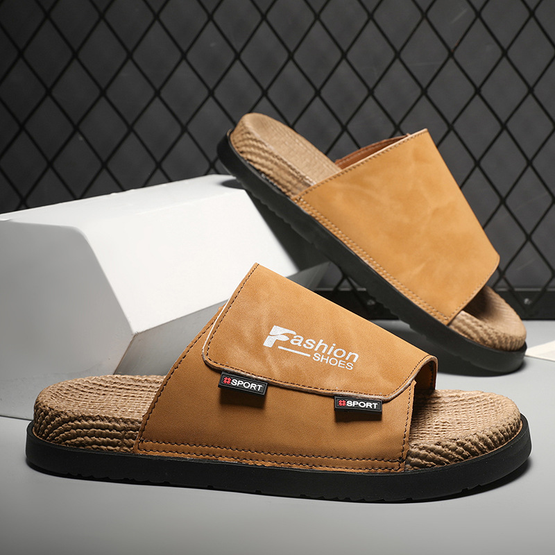 남성용 플러스 사이즈 Birkenstock 슬리퍼 여름 새 스타일 아웃웨어 미끄럼 방지 코르크 가죽 샌들 비치 다용도 슬리퍼