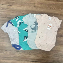 欧美外单婴幼儿舒适三角爬服女宝宝全棉哈衣婴幼儿短袖连体包屁衣