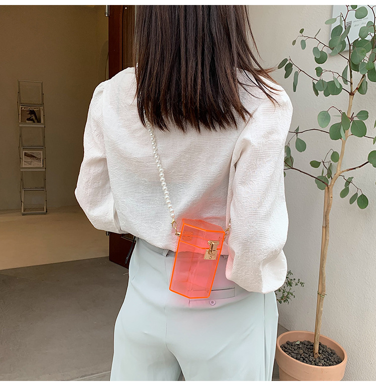 حقيبة صندوق شفافة من الأكريليك 2021 مد صغير ، فتاة صغيرة منعشة ، Xiaoxiangfeng Pearl ، حقيبة صندوق العشاء display picture 7