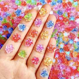 冰透三生花美甲饰品树脂浪漫樱花少女心百搭穿戴指甲diy配饰批发