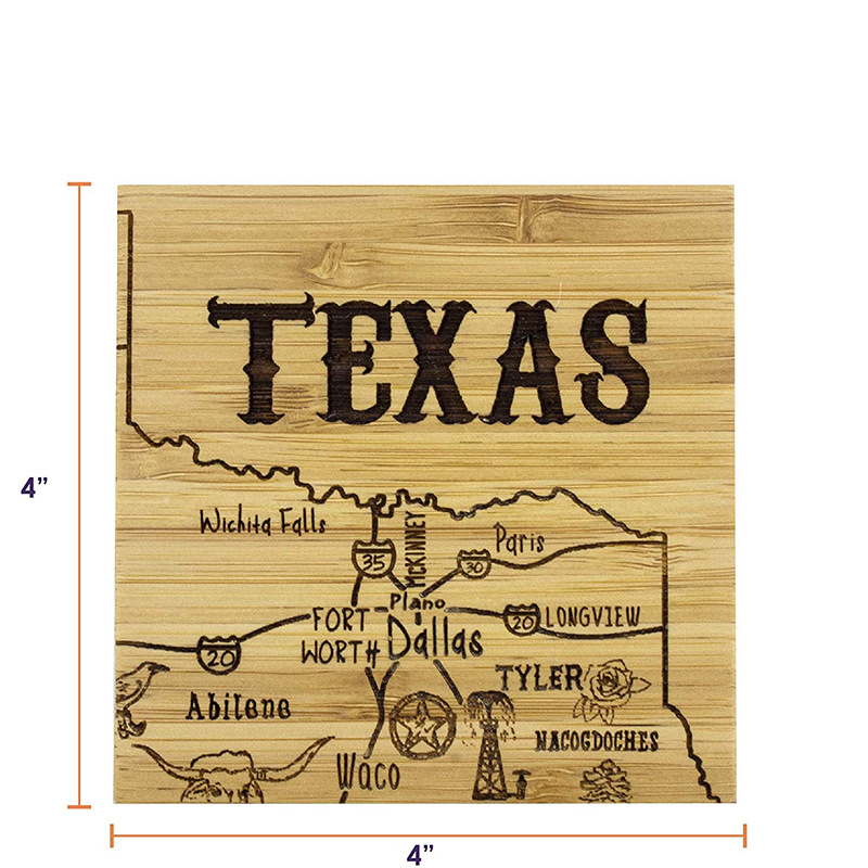 Mapa de madera de la montaña de madera almohadilla de aislamiento de la pantalla de seda montaña personalizada posavasos almohadilla de aislamiento Pino montaña de haya