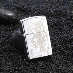代發直播個性精雕防風煤油打火機送男士創意復古老式金屬刻字節日