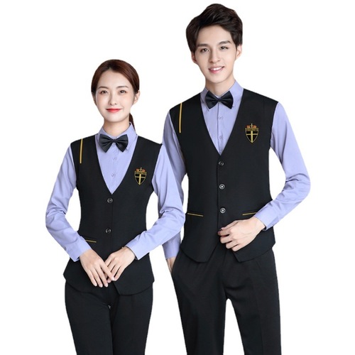 Bar KTV waiter work clothes vest for men, hotel catering, western restaurant, coffee shop work clothes, women's fake two-piece spring