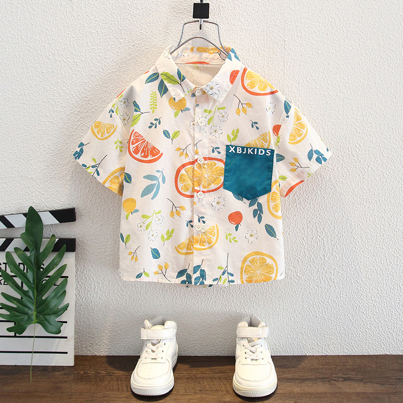 8023 ropa para niños camisa de manga corta de verano para niños 2024 nuevos tops para niños bebé camisa de moda de verano para niños