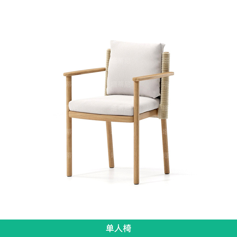 Mesa y silla al aire libre Jardín al aire libre Residencia de alojamiento Villa de ocio silla plegable de madera terraza silla de vidra impermeable combinación de protección solar